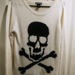 Hot Topic Skull long sweater size medium
